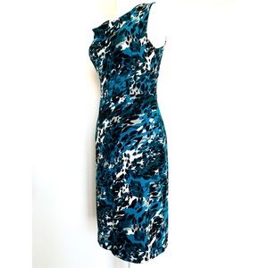 Ann Taylor Turquoise Leopard Print Dress